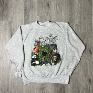 Velva Sheen Philadelphia Zoo L Gray Crewneck
